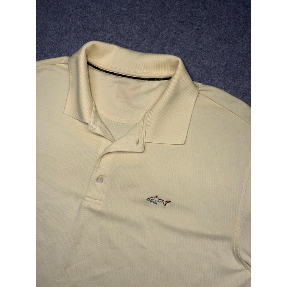 Greg Norman Play Dry Mens Yellow Collared Button Up Polo Shirt Size XXLarge